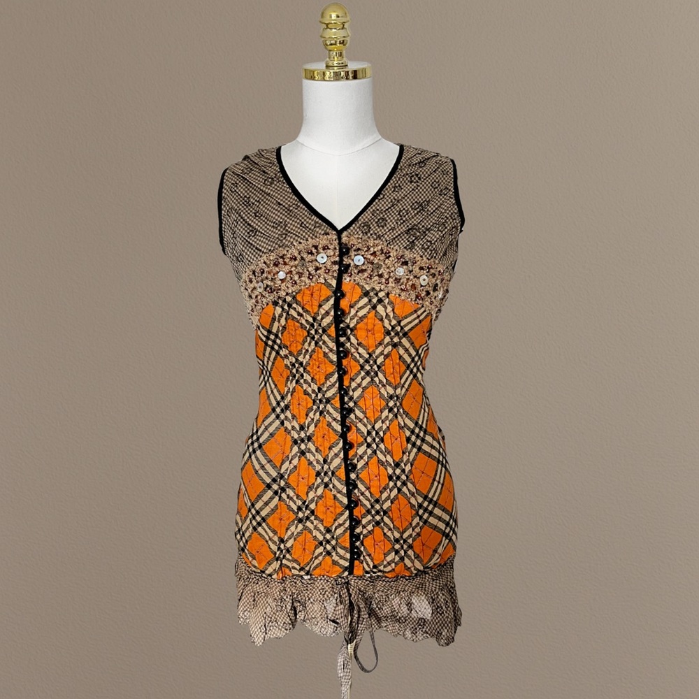 Vintage Mixed Print Boho Mini Dress